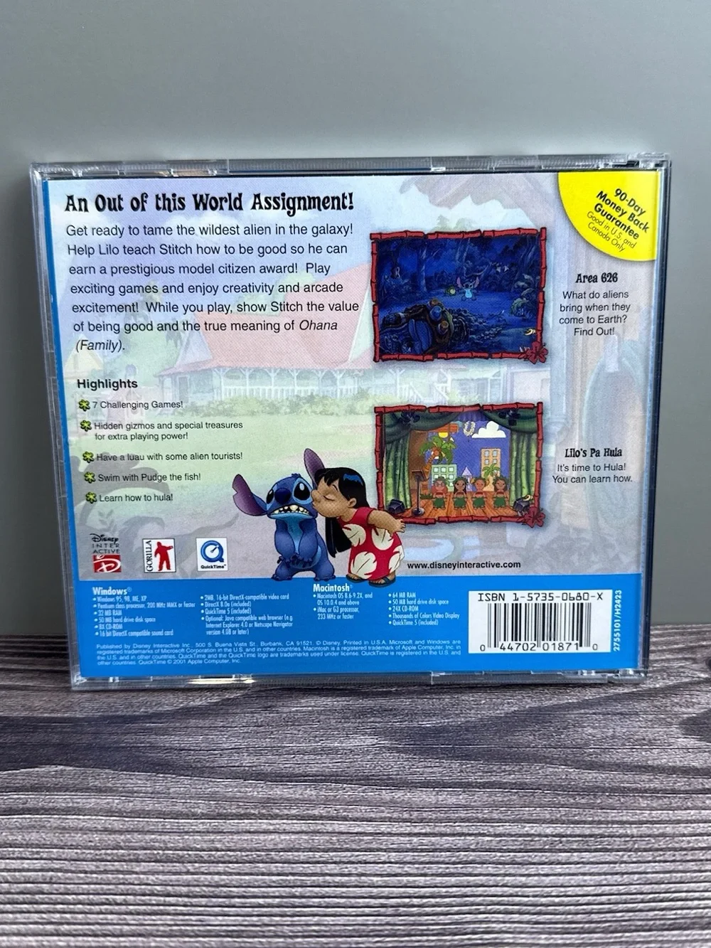 Disney PC CD-ROM Game Lot Winnie the Pooh Lilo & Stitch Glover Windows 95/98 XP
